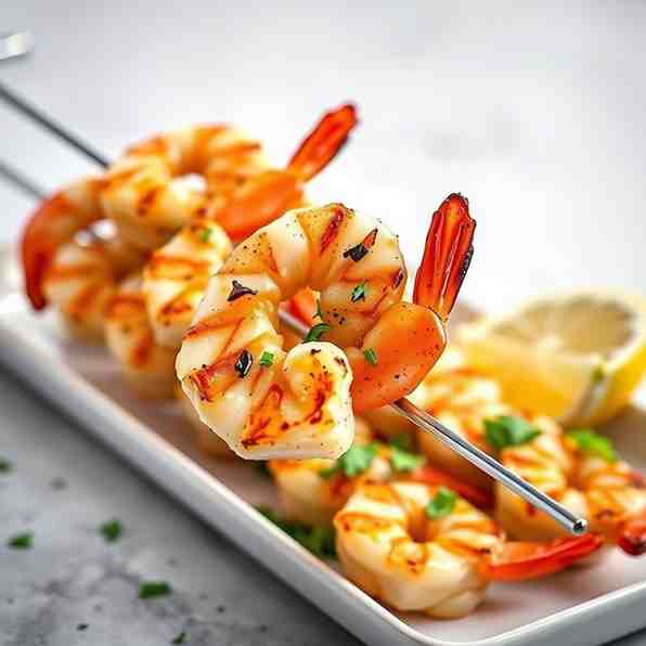 Grilled Garlic Shrimp Skewers - Healthy & Easy Recipe